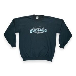 Gildan Ultra Blend Sweatshirt Men's Buffalo Crewneck Pullover Fleece‎ Large